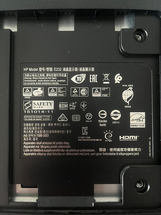 HP elitedisplay e 232 monitor