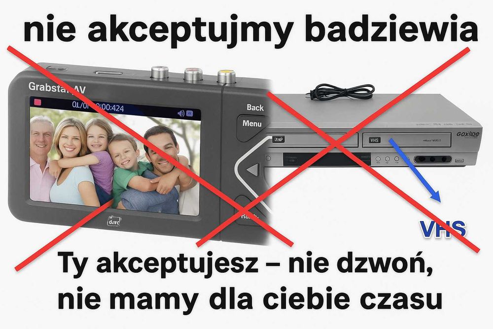 Przegrywanie kaset VHS Warszawa filmów8 mm minidv,hi8 od15zł 7dni wtyg