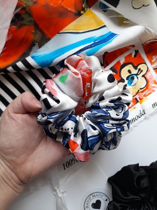 2 sztuki jedwabne gumki do włosów scrunchie