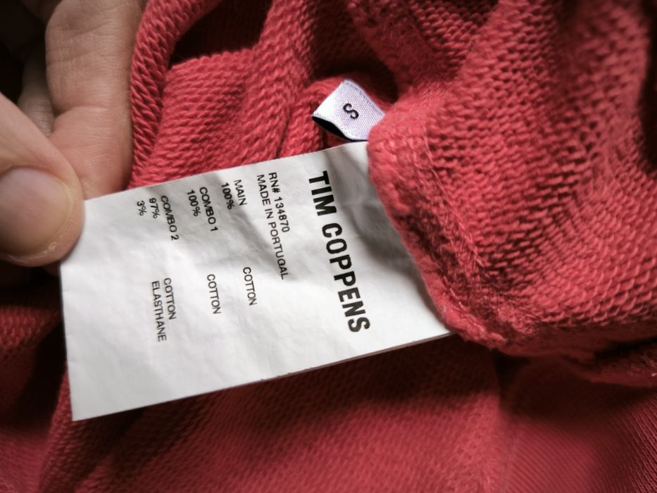 Tim Coppens bluza z kapturem unisex S damska kangurka czerwona