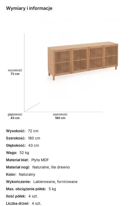 Komoda beyla, 4 drzwiowa