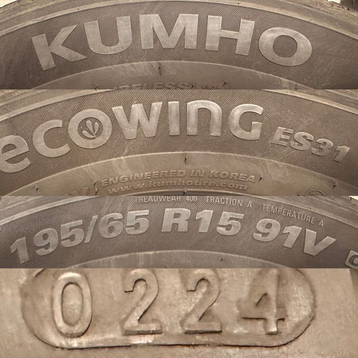 Opony letnie Kuhmo 195/65/15 2024r cena za komplet wysyłka