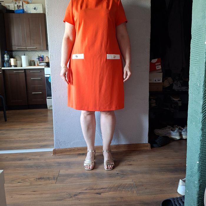 Urocza Sukienka Tommy Hilfiger r.44/ Xl pomarańczowa