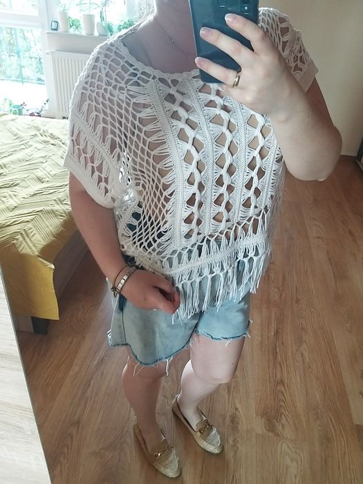 New Look nowa narzutka plażowa boho bluzka plażę S 36 M 38 oversize