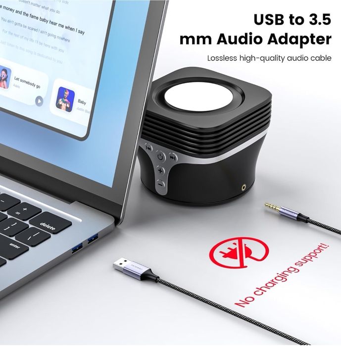 MOSWAG USB typu a męski do 3,5 mm męski, 2 m. połączeniowy PC z 4-pin
