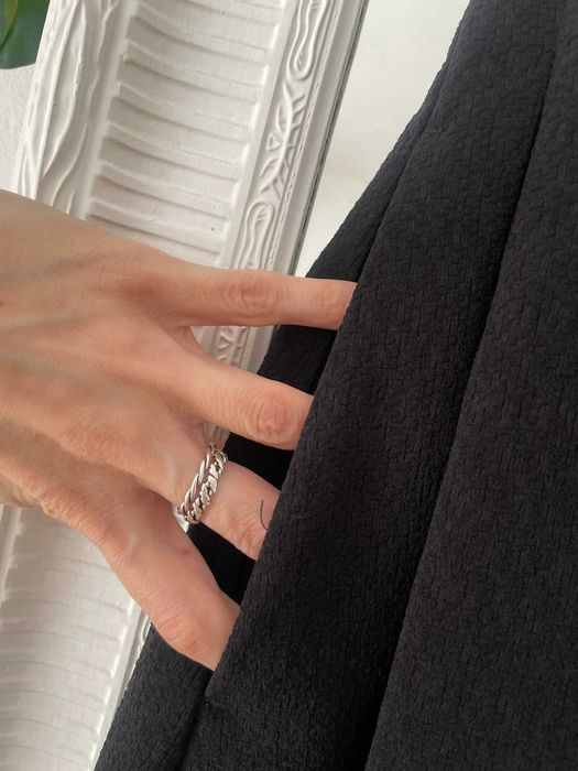H&M spódnica czarna rozkloszowana midi kieszenie zakładki S 36