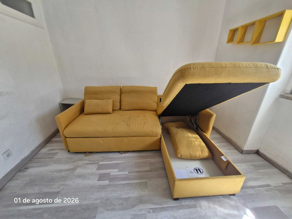 Chaise longue reversível GEORGY 220cmx82cmx135cm cor amarelo