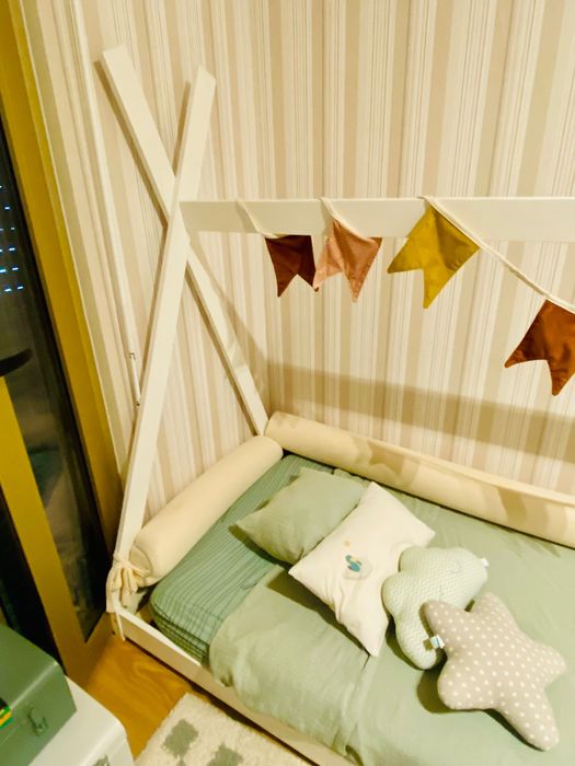 Tipi Bed 90x200 cm Matte White
