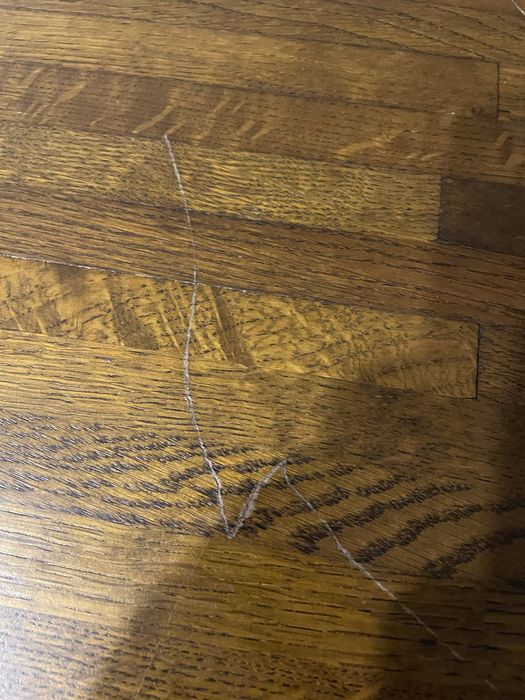 Stół dębowy okrągły rozkładany + cztery krzesła