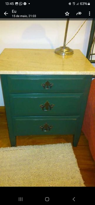 Conjunto de moveis de quarto de dormir de ferro com tampo de mármore