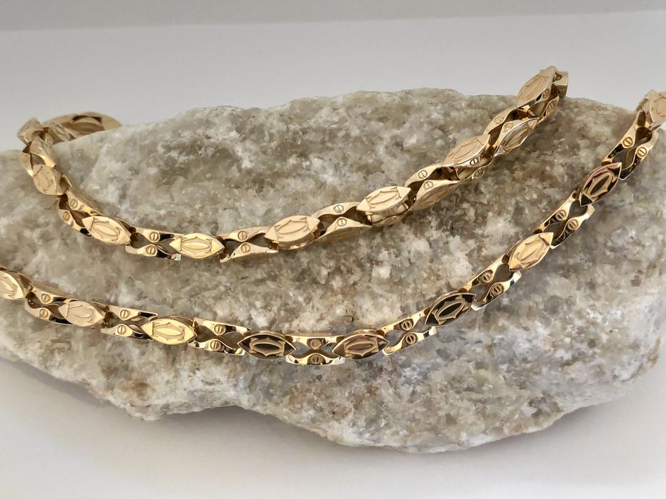 Złoty łańcuszek splot CARTIER 585 NOWY