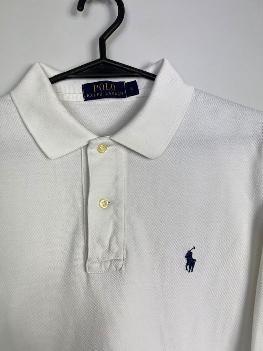 Elegancki Longsleeve Polo Ralph Lauren Biały 100% Bawełna