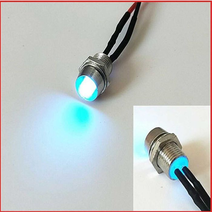 33 LED aviso 12V 8mm várias cores (para despachar)
