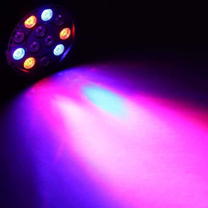 4x Oświetlenie sceniczne Światła dyskotekowe imprezowe 12LED RGB DMX