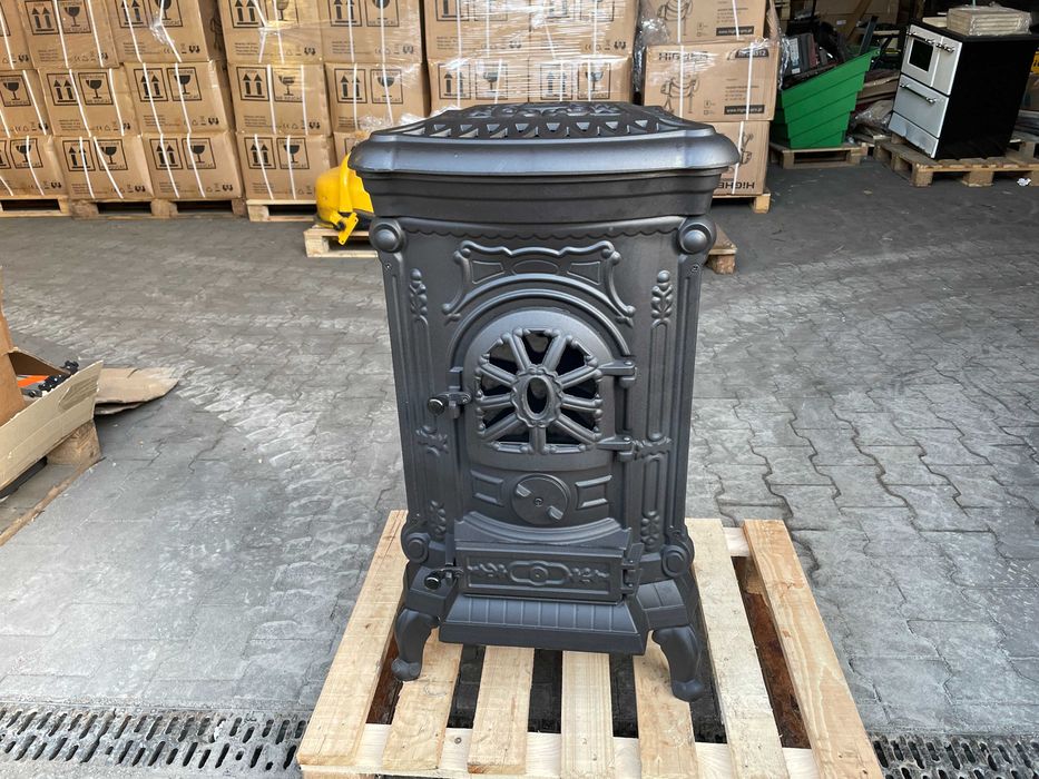 Piec piecyk koza kominek żeliwny KAWMET P9 8kW  płyta grzewcza