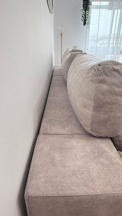 VENDO SOFÁ CAMA COM CHAISE LONG COR CINZA CLARA