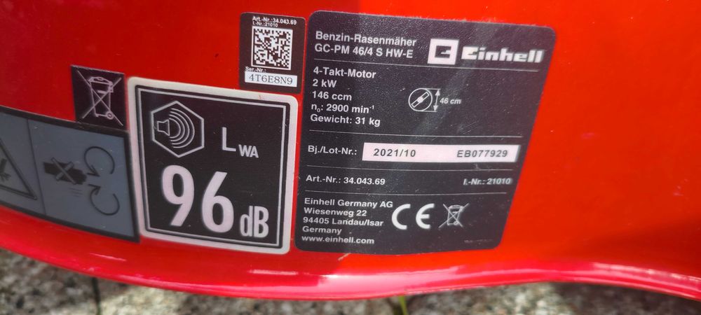 Kosiarka spalinowa Einhell GC-PM46/4 S  HW-E