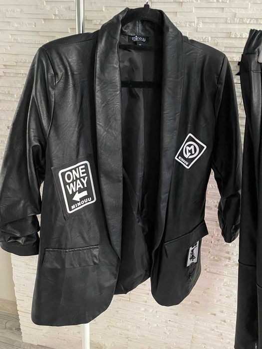 Rezerwacja Minouu nowy komplet garnitur eko skóra zamki naszywki