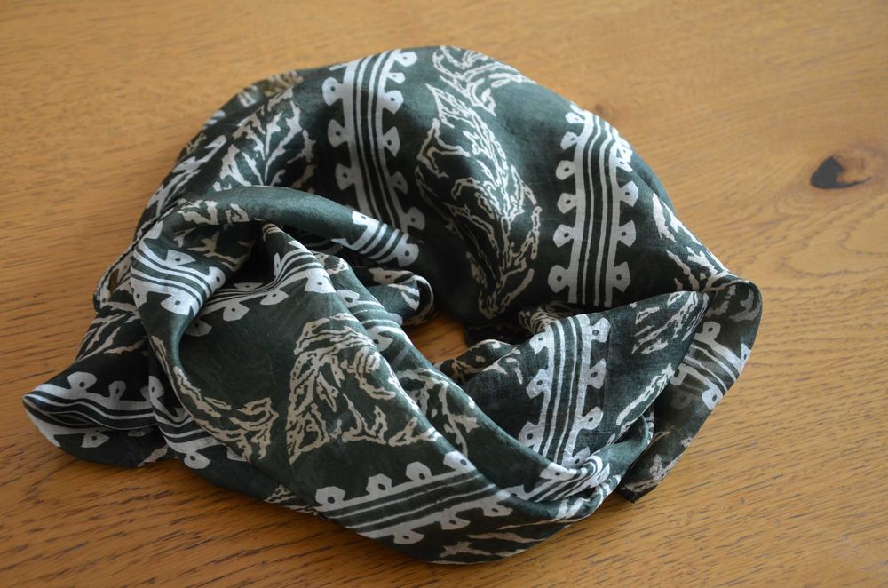 zielony szal/chusta 100% pure silk/jedwab