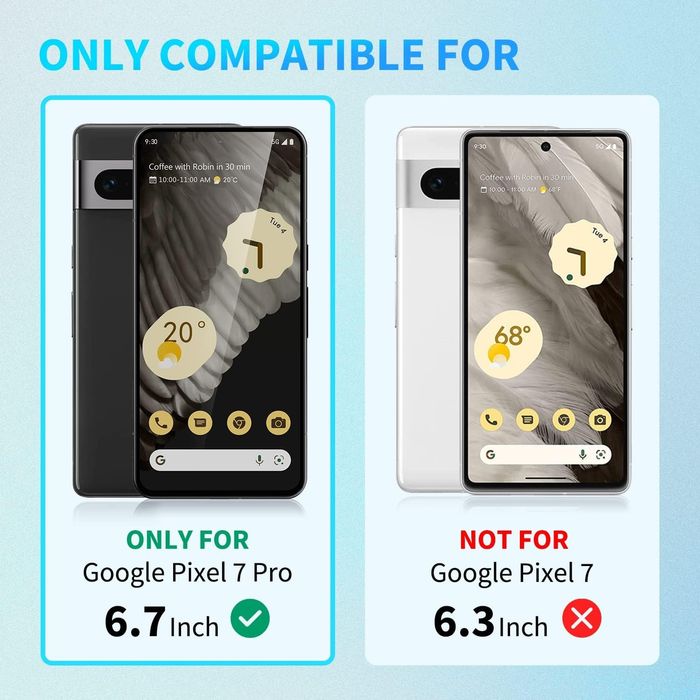2 szt. Szkło hartowane zakrzywione 3D do Pixel 7 Pro 5G,