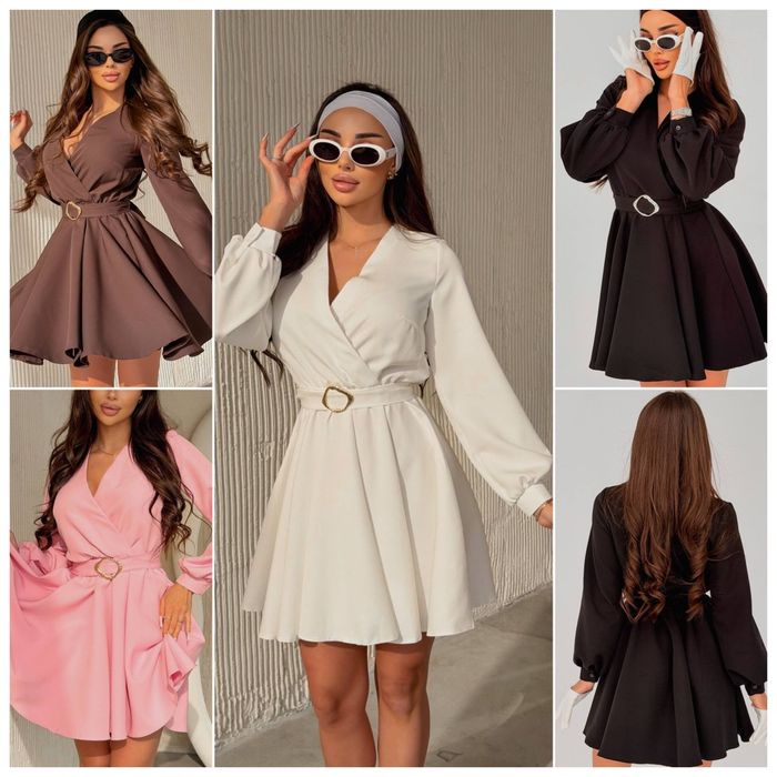 Елегантна міні сукня з акцентом на талії 4, святкове плаття