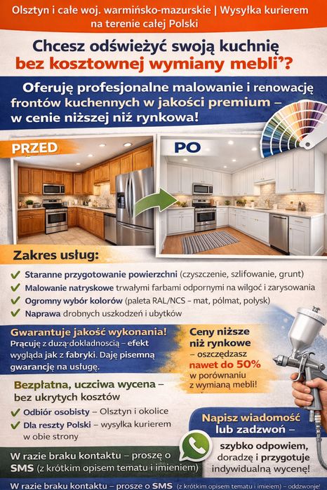 Renowacja i malowanie frontów kuchennych – Gwarancja jakości!