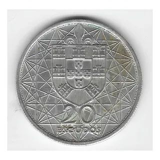Moeda Prata Ponte Salazar 20 Escudos 1966