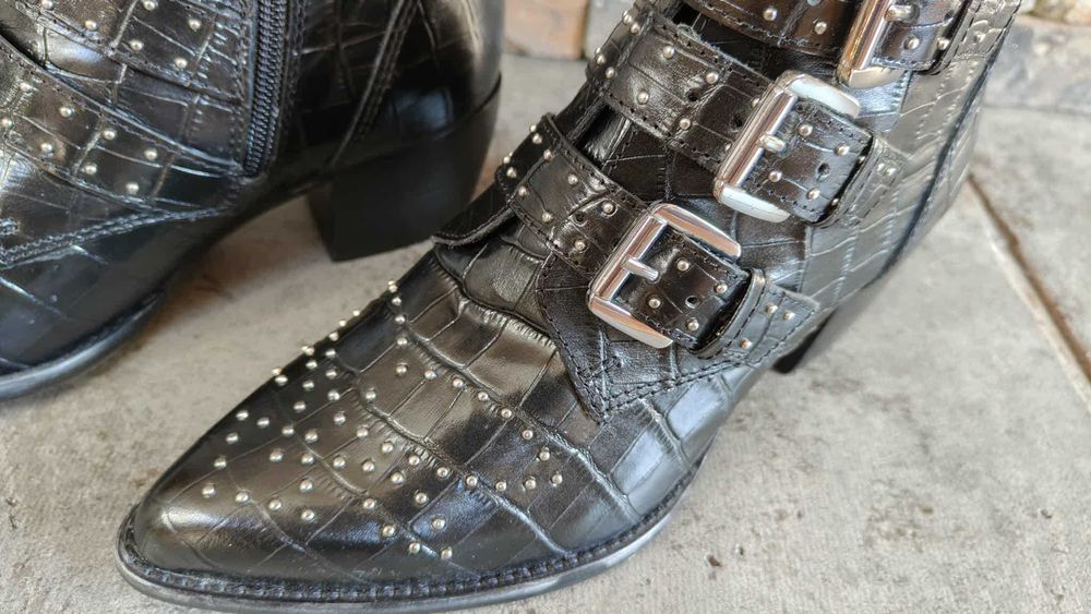Kowbojki, botki, jesień, skóra, ćwieki, nowe Aldo 37