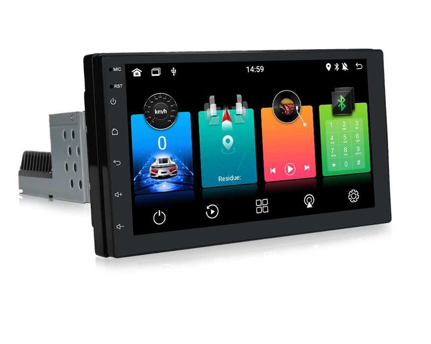 Auto Rádio Android de 1 DIN com 7 polegadas Android 13 GPS Carplay