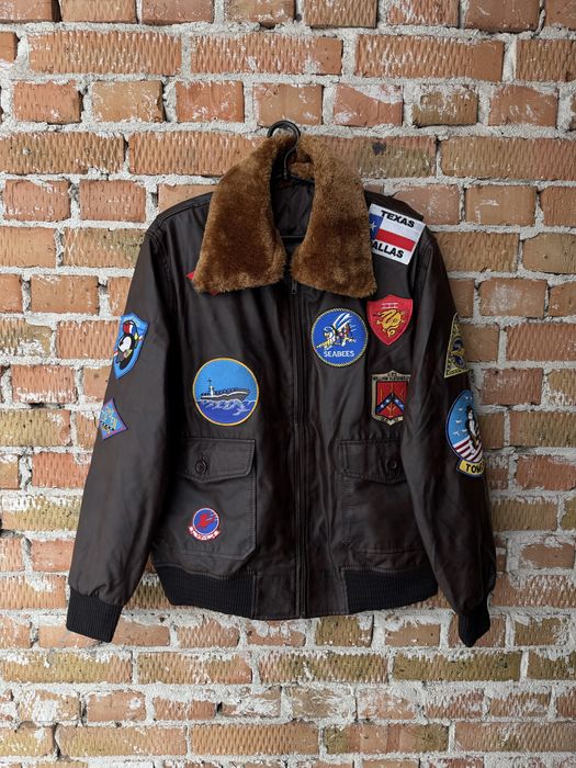 Куртка Cockpit USA “MOVIE HERO” ™ TOP GUN NAVY G-1 JACKET | Brown ХЛ !