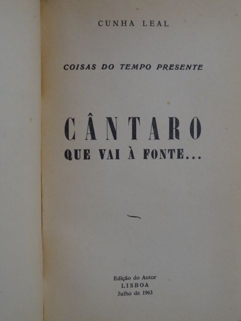 Cântaro Que Vai à Fonte de Cunha Leal