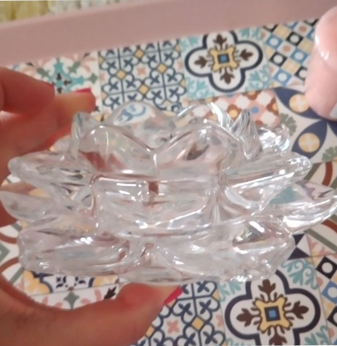 Flor de lótus em vidro para vela