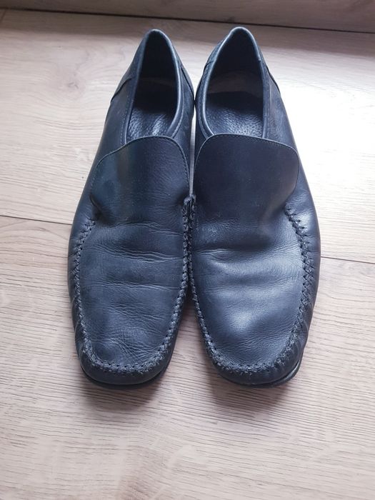 Skórzane mokasyny pantofle męskie marki Genuine rozmiar 45
