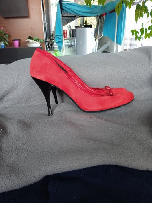Szpilki Bravo Moda 39 czerwone z kokardką