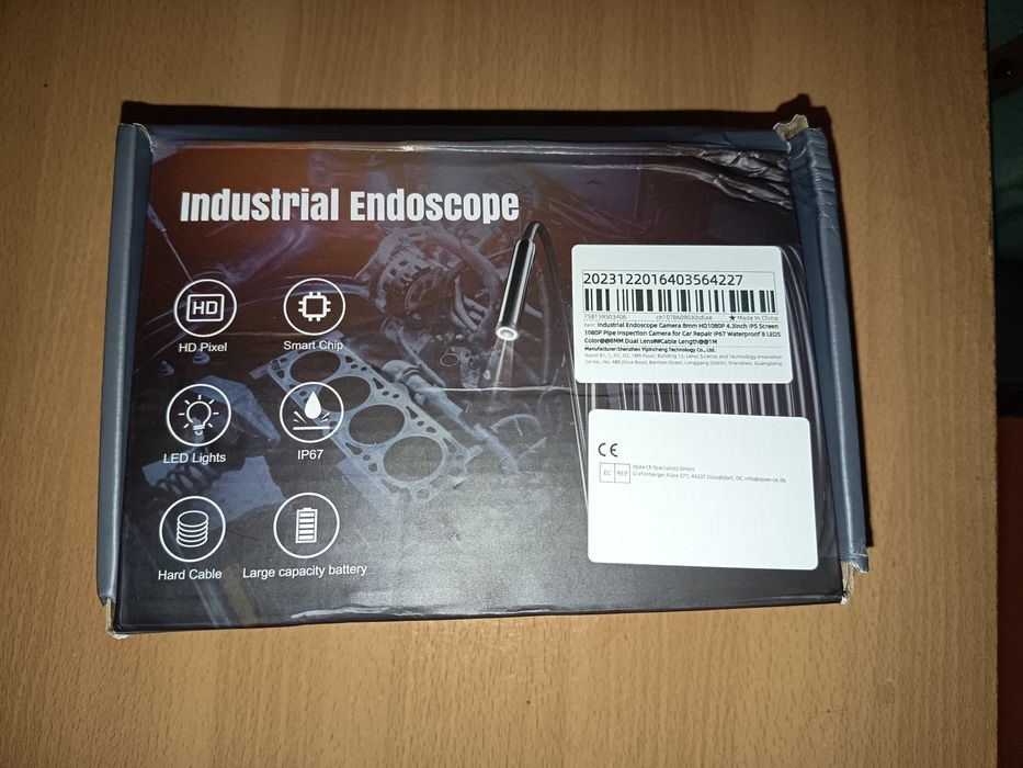 Endoscópio Industrial 1080p HD – Novo / Nunca Usado