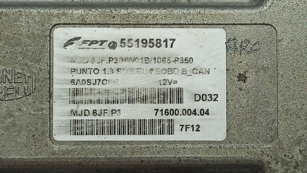 CENTRALINA DO MOTOR UCE FIAT PUNTO BERLINA (188) 1.3 JTD CLASSIC