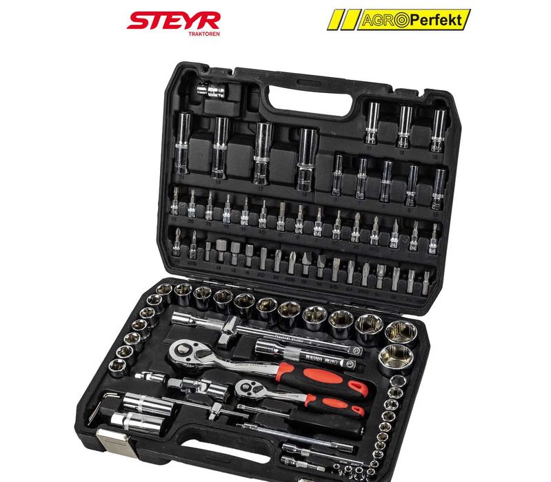 Zestaw 94 częściowy kluczy nasadowych 1/4″ i 1/2″ Grosley Sata