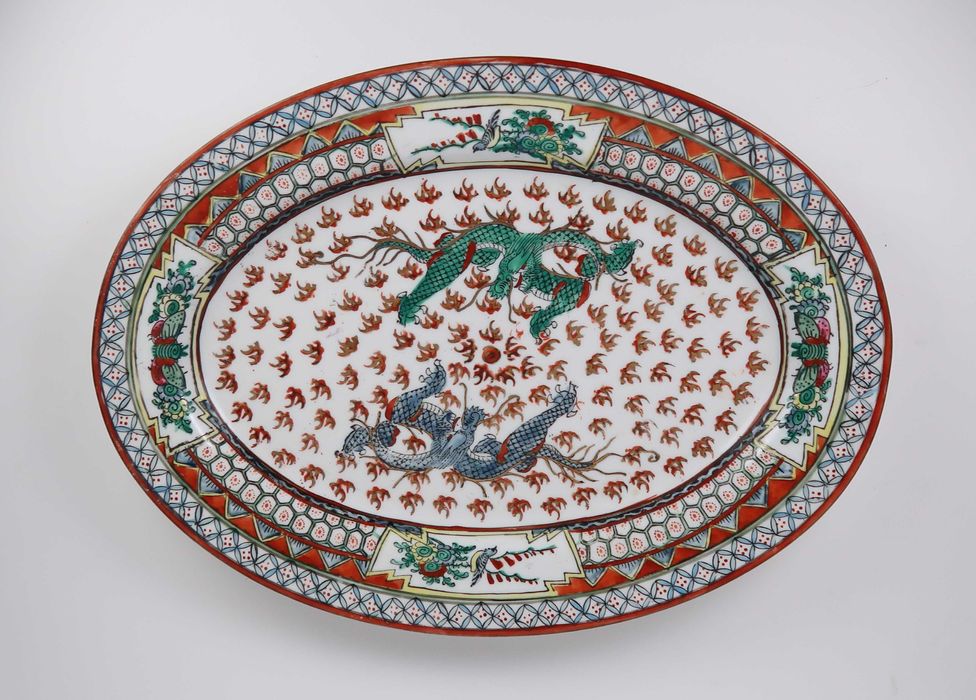 Travessa porcelana da China - Dragões