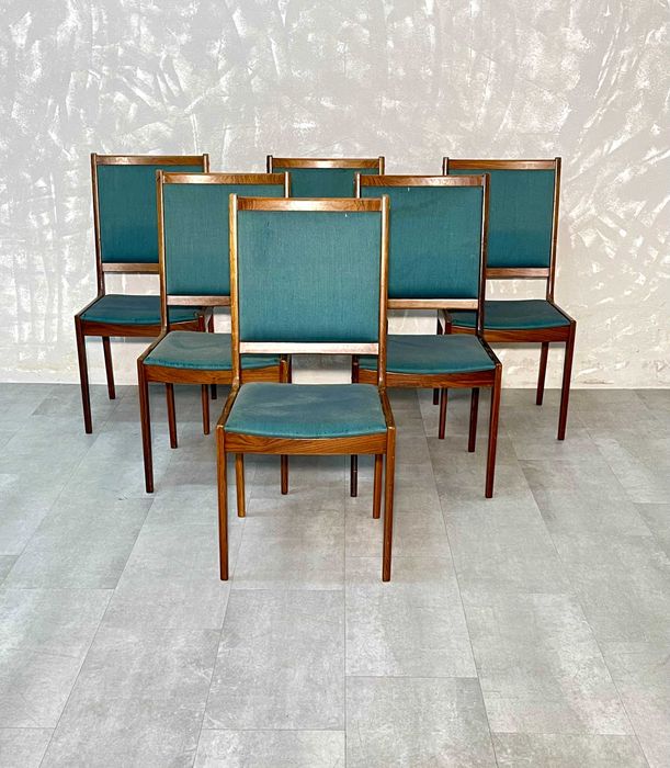 Conjunto de seis cadeiras Kofod larsen em pau santo