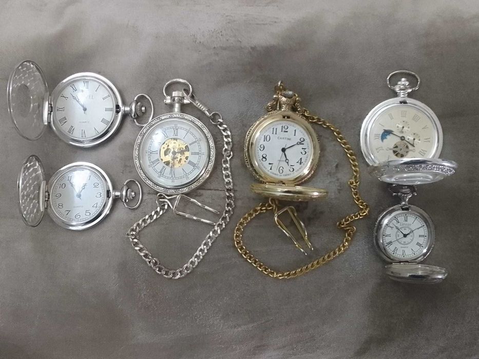 Bonita coleção de 6 relógios de bolso