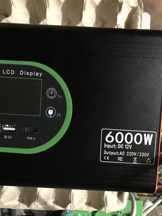 Інвертор Minghaoxin (Datouboss) 2200/6000W 12В чиста синусоїда,: 5