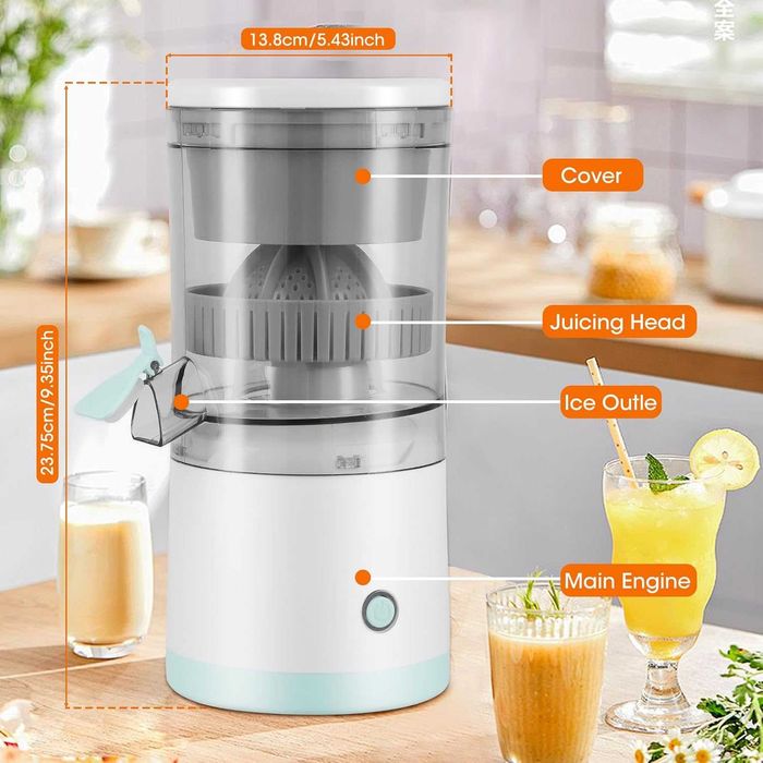 Wyciskarka obrotowa do cytrusów 45w mocna bezprzewodowa usb C 554