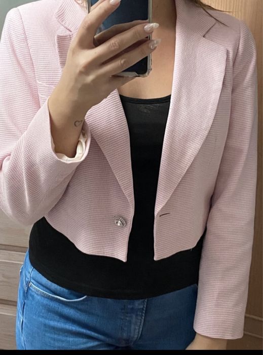 Blazer Cropped Zara Rosa - L