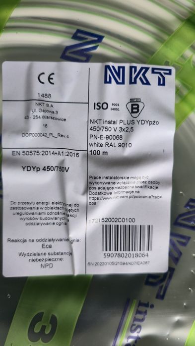 NKT Przewód 3x2.5 100m