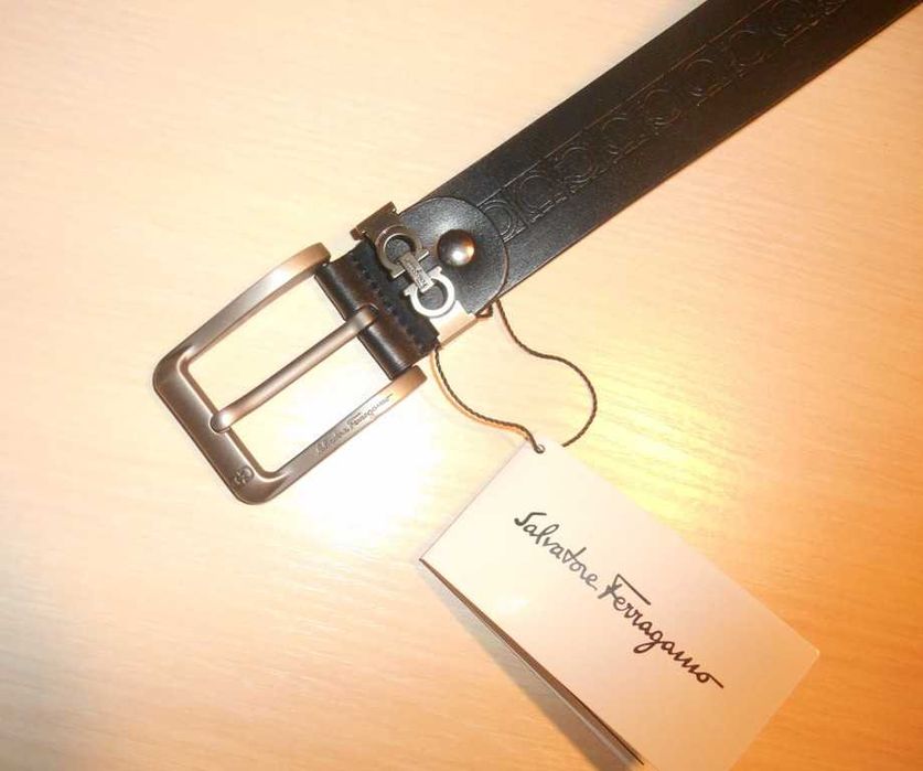 Salvatore Ferragamo pasek firmowy, skóra naturalna, Włochy 173