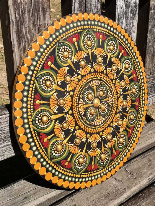 Em Pré-encomenda Portes Incluídos Mandala 40 cms Pintada à Mão