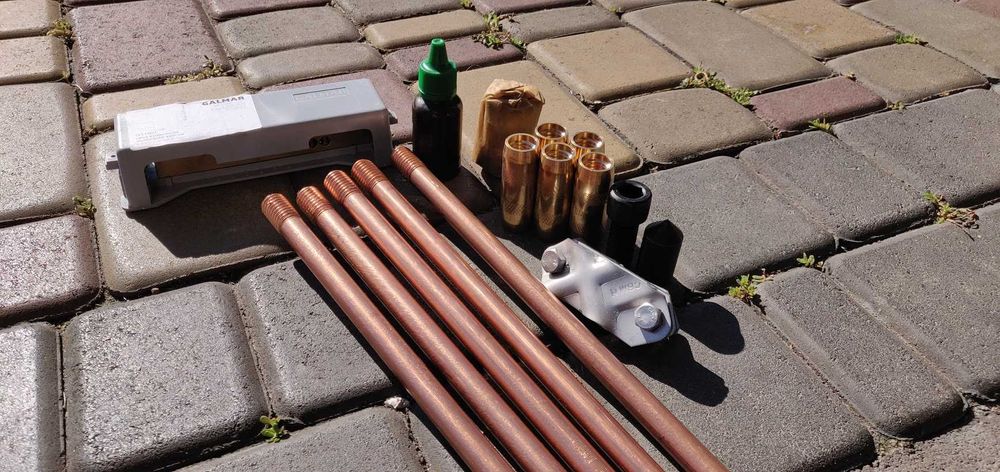 Комплект обмідненого заземлення Galmar (PL) 6м для будинку/електрокару