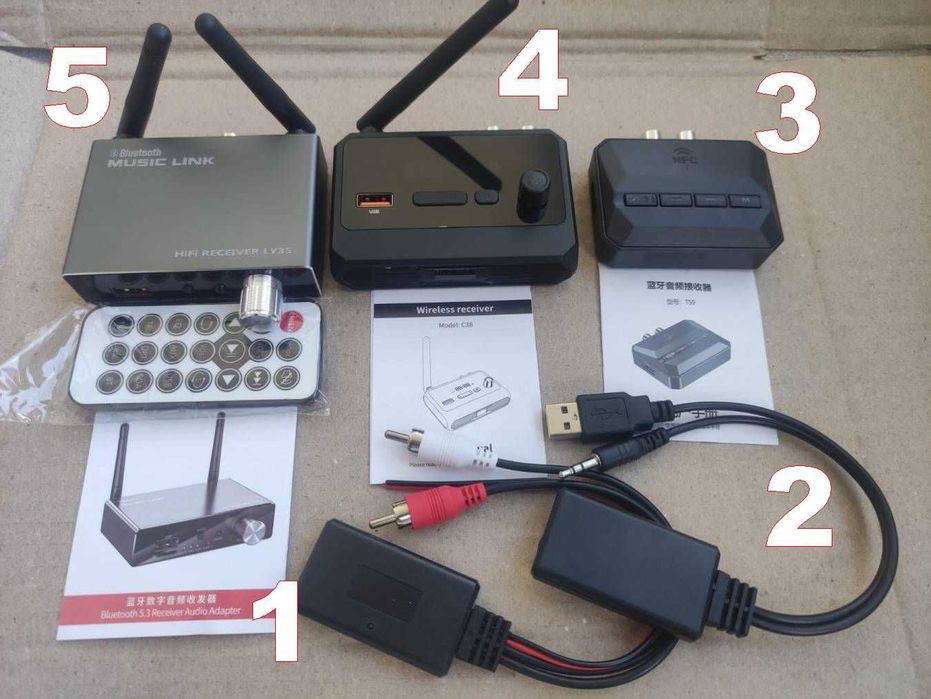 Аудио Bluetooth 5.3 приёмник приймач NFC AUX авто блютуз трансмиттер