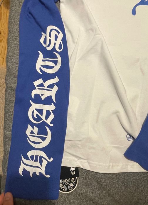 Chrome Hearts Manga Comprida Branca/Azul - Tamanho M