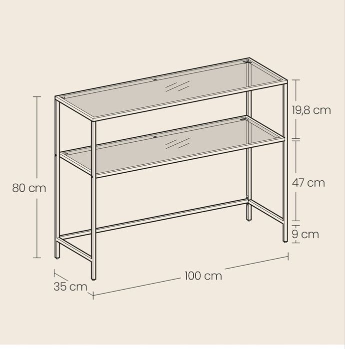 Konsola Stolik 35x100x80 cm złoty